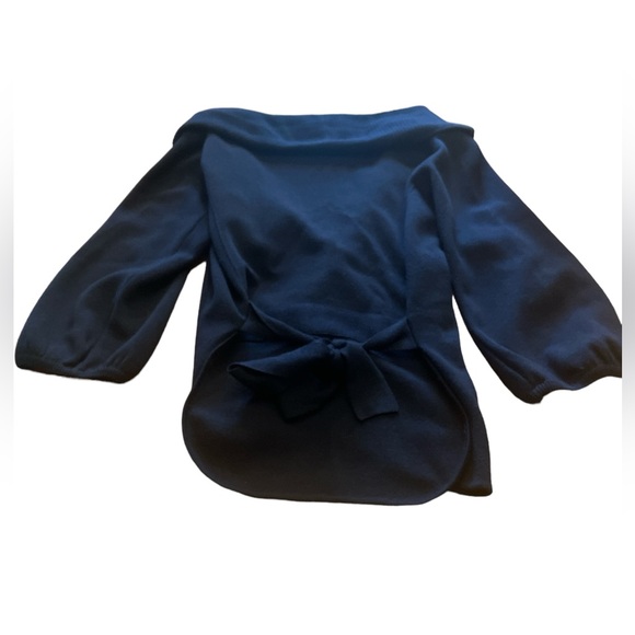 Women’s Navy, 100% Merino Wool Wrap Cardigan BCBG MAXAZRIA sweater, size Large - Picture 6 of 6